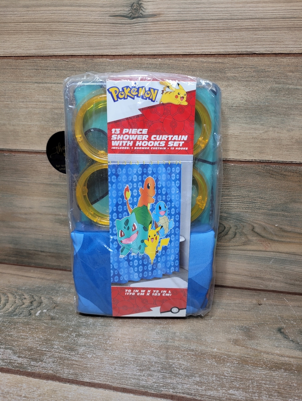 Pokemon 13 Piece Shower Curtain Set w/ Hooks Set 70 x 72 Inch